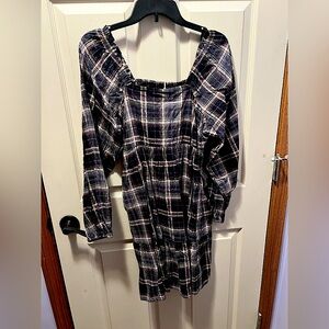 Universal Thread Plaid Navy Dress Size Small